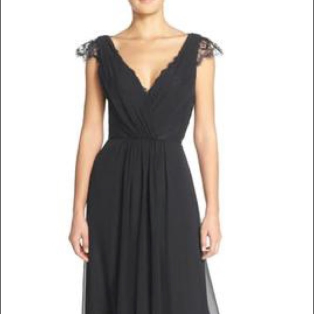 Hayley Paige Lace & Chiffon Gown bridesmaid dress
